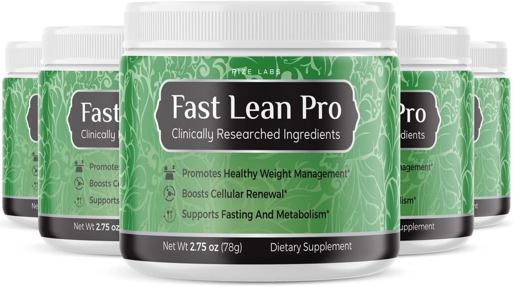 rize labs Fast Lean 公式プロアドバンストフォーミュラサプリメント、瓶内の水分補給BCAAドリンクカプセル、スクープとテイスティングが簡単 - 5(120のサービング)のパック