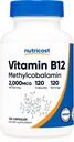 NutricostビタミンB12(メチルコバラミン)2000mcg、120カプセル - ベジタリアンキャップ、非GMO、グルテンフリーB12サプリメント