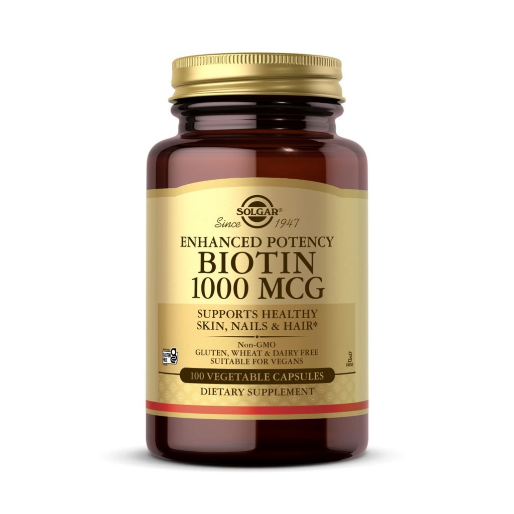 ソルガービオチン1000 mcg - 100野菜カプセル - ヘルシーな肌、ネイル&ヘアをサポート - Non-GMO、ビーガン、グルテンフリー、乳製品無料、コーシャ - 100サービング
