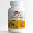 メガEPA / DHA、プレミアム品質60ソフトゲル、EPAとDHAの魚油サプリメント - 心と脳の健康を促進 - 非GMO - 60のサービング