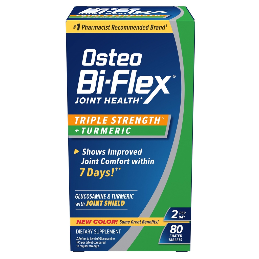 OsteoのBi-Flexのグルコサミンの接合箇所サポートのためのクルクミンが付いている三重強さプラスのターメリックの補足および範囲、40の日の供給、80の上塗を施してあるタブレット、共同健康の栄養物の補足