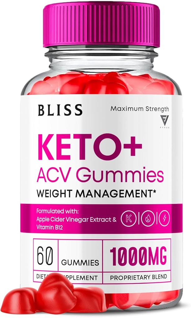 Bliss Keto ACVのガミーの高度サポート、Bliss Ketoのガミー、Keto Blissの最高の強さKeto+ ACV Appleのサイダーの酢酸塩のビタミンの補足、Blissketo Keto+ACV 1000MGの葉酸(60のガミー)