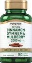 パイピングロックシーナモンジムネマ桑コンプレックス | 2000mg | 180カプセル | ハーブサプリメント | 濃縮エキス | 非GMO、グルテンフリー