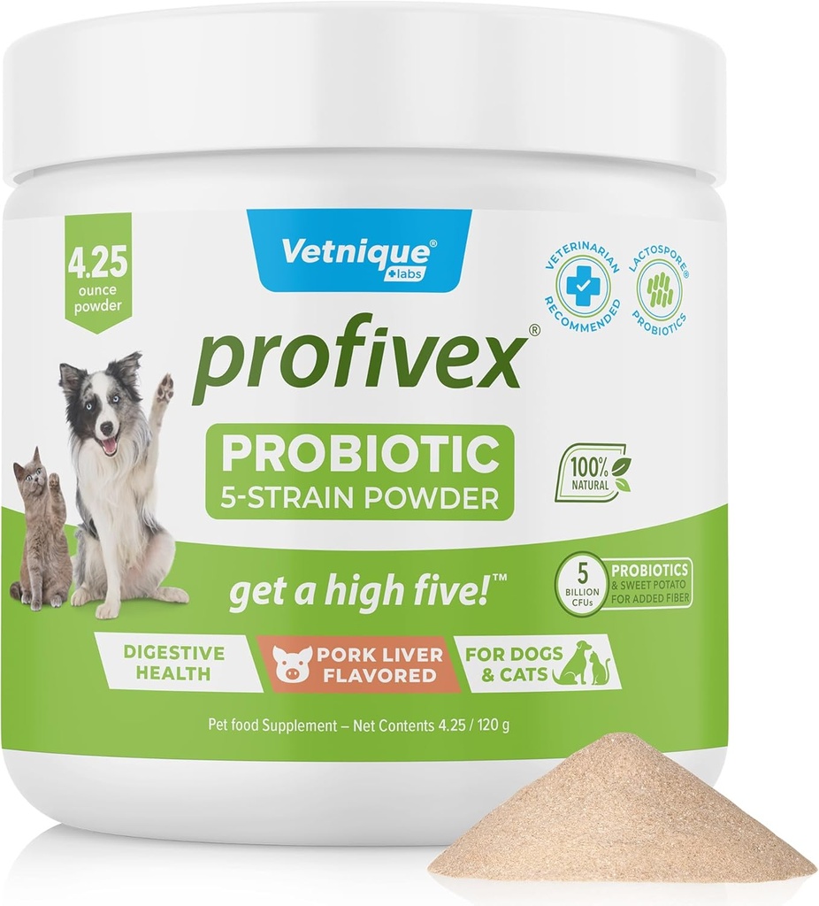 犬のためのVetnique Labs Profivex Probiotics すべての自然な犬の咀嚼及びDgestive健康のプロバイオティクスの補足のための粉はプロバイオティクス及びプレバイオティクスの5の緊張を補います(粉、4.25oz)