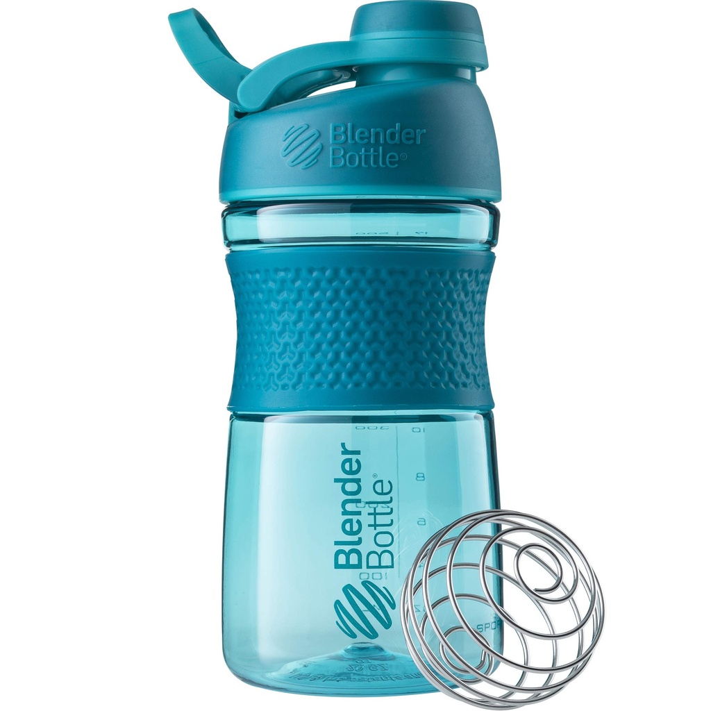BlenderBottle 20oz SportMixer Protein Shaker Bottles with BlenderBall Wire Whisk, Rose and Teal   ビール天国