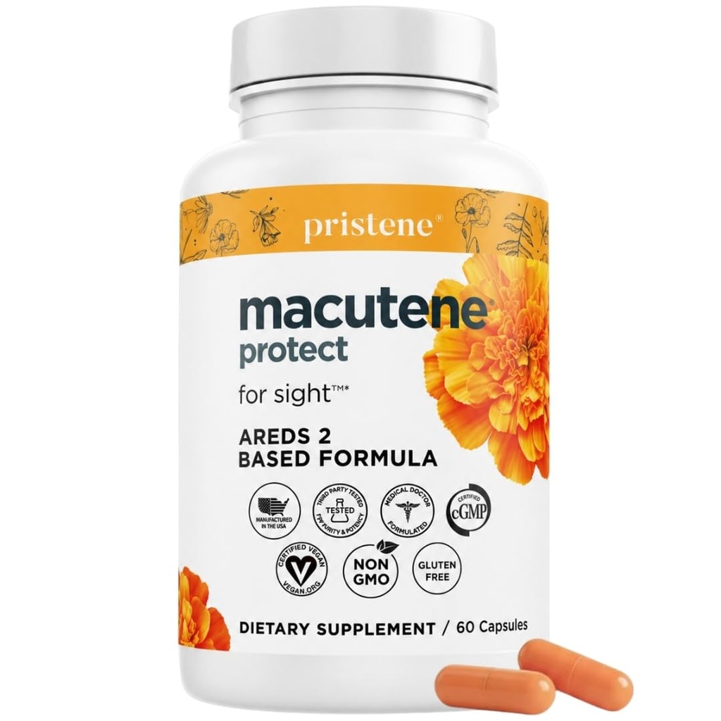 Macuteneは、LuteinとZeaxanthinサプリメント(25mg / 5mg)とAreds 2用のアイビタミンを保護します - 医師は、眼のためのBilberryサプリメントをフォーミュレート、NSF認定、ビーガン(60カプセル)