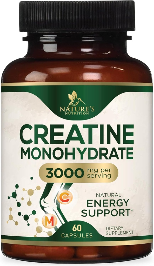 クレアチンの Monohydrate は 3000mg を-最もよい Micronized のクレアチンの粉- Lean 筋肉、強さ、エネルギーおよび耐久性-性質の補足、非 GMO の女性及び人のためのグルテンフリー- 60 のカプセル支えます