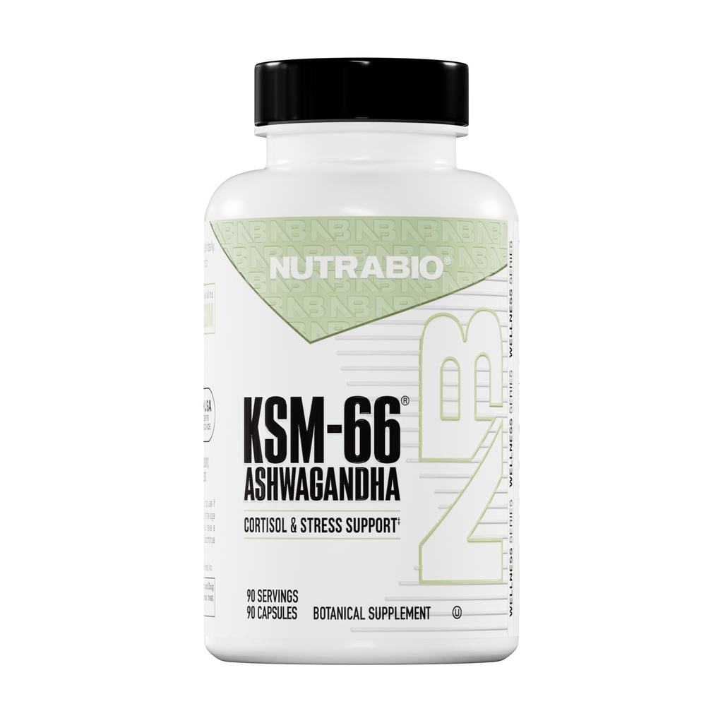 NutraBio Ashwagandha KSM-66 | ストレス、気分、パフォーマンスのアシュワガンダハーブサプリメント | 600 MG 臨床的に勉強 KSM66 90 カプセル