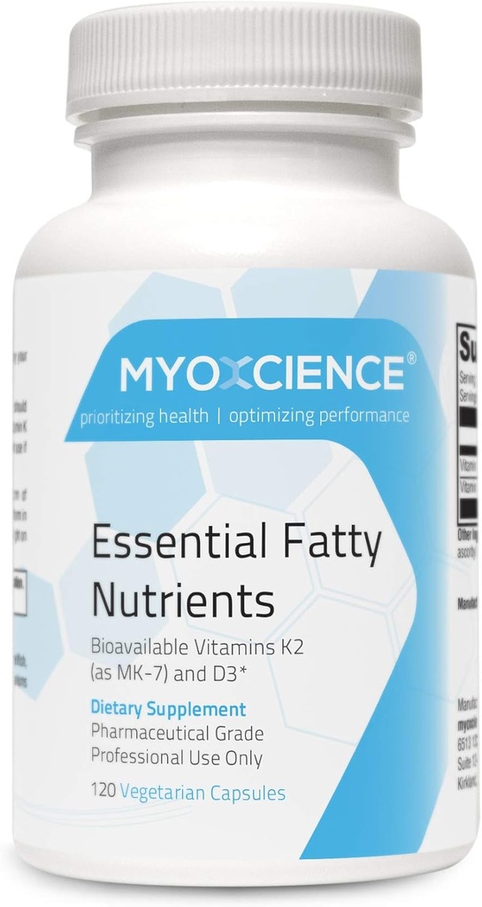 MYOXCIENCE エッセンシャル脂肪栄養素 | ビタミンD3 5,000 IU | ビタミンK2(MK-7 90 mcg)