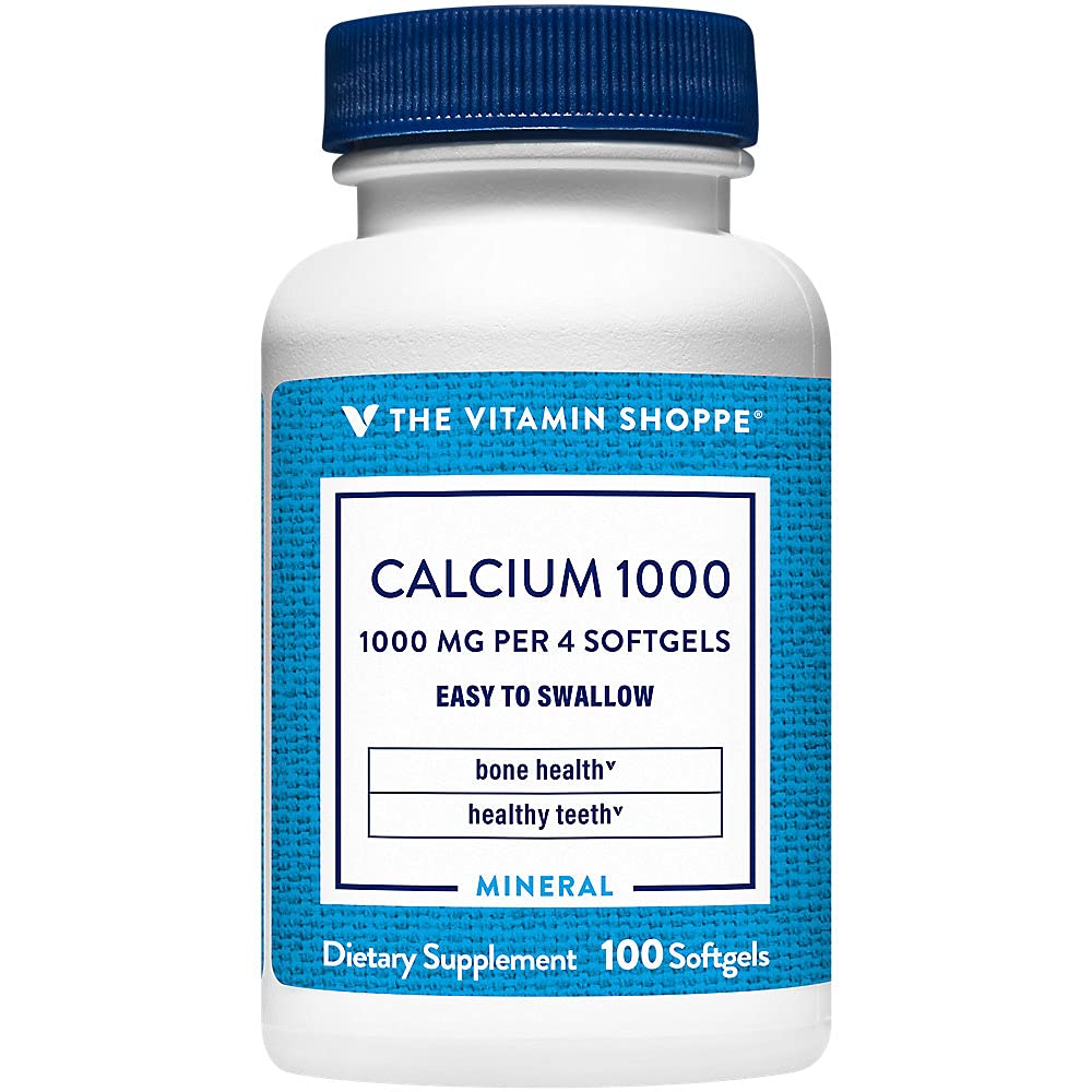 ビタミンShoppe Calcium 1,000MG、Softgelsを飲みやすく、ビタミンD(100 Softgels)の400IUで骨と歯をサポート