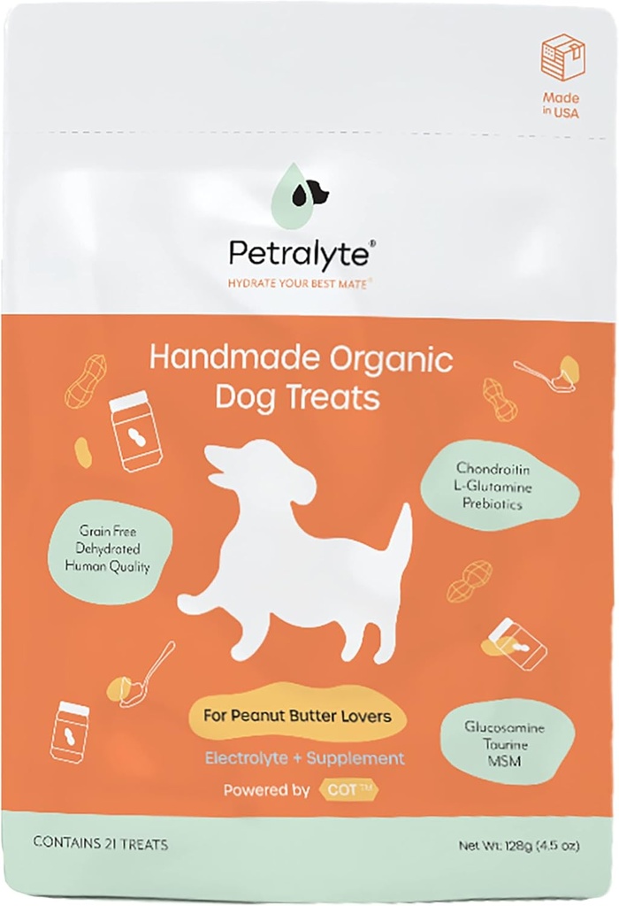 Petralyte Dog Electrolyte and Joint Supplement | Organic & All Natural Dog Vitamins and Supplements | Dog Multivitamin Blend for Inflammation & Mobility Support | for Peanut Butter Lovers
