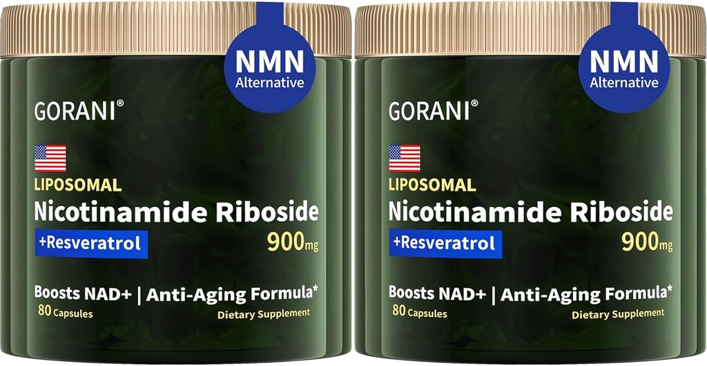 ゴラニ NAD + サプリメント 900MG、ニコチンアミドリボシド、リポソームレスベラトロール、ケルセチン(2)