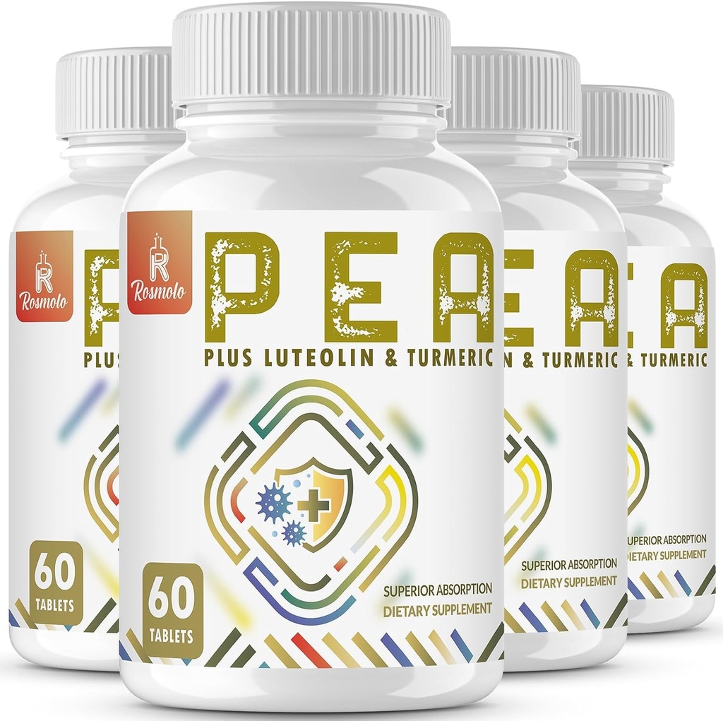 1500 MG パルミチルエタノールアミドとルテリン 98% & ターメリック, 高吸収, 不快な管理のための微粉化ピーアサプリメント- 米国製 - 240 錠