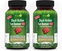 Irwin Naturals の二重行為の脂肪質のバーナー RED - 75 の液体の柔らかいゲル、2 のパック - Nitric Oxide のブースターとの強力な Thermogenic - 50 総サービング