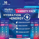 HydroMATEの電解物の粉の飲み物の組合せのパケットのHydrationの加速器急速な回復ビタミンCプラスのカフェインのバラエティ パック16の棒のための低い砂糖党好み