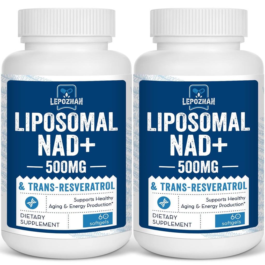 Liposomal NAD+ 500のmg +トランスResveratrol 300のmg、Superiorの吸収、True NADの補足はNMN、細胞エネルギーMetabolism及びDNAの修理のためのNicotinamideの肋骨より有効な、健康な老化、120のSoftgelsを補います