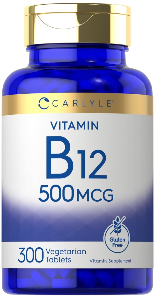 ビタミンB-12 500mcg | 300錠 | ベジタリアン・ノンGMO・グルテンフリー対応サプリメント