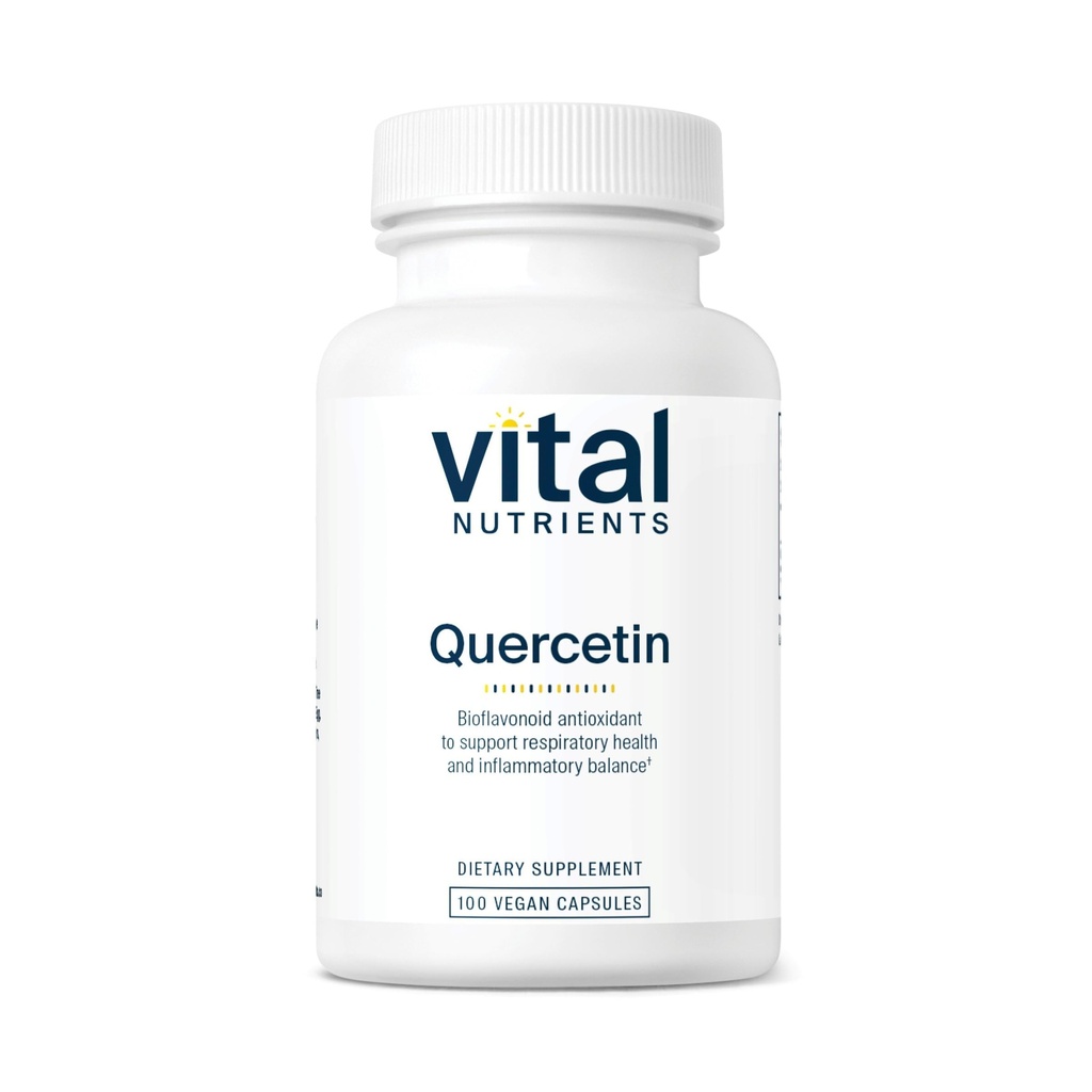 Vital Nutrients Quercetin | ヴィーガン・ケルセチン・サプリメント シナス・呼吸器・心臓・免疫機能支援 | グルテン・乳製品・大豆フリー | 500mg | 100カプセル