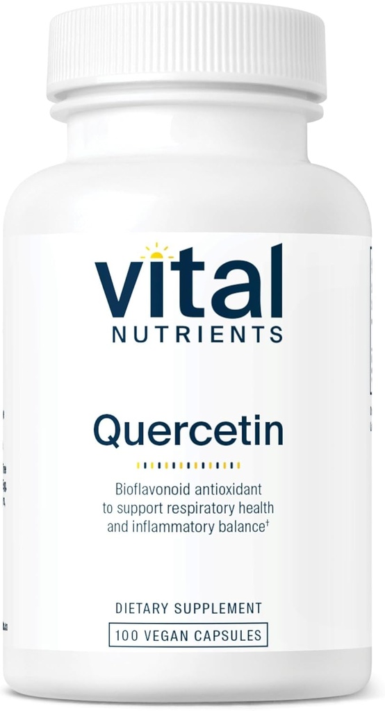 Vital Nutrients Quercetin | ヴィーガン・ケルセチン・サプリメント シナス・呼吸器・心臓・免疫機能支援 | グルテン・乳製品・大豆フリー | 500mg | 100カプセル