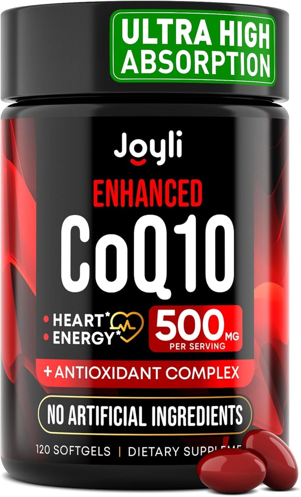 高吸収性CoQ10 500MG - 心臓の健康とエネルギーの生産のためのCo Q 10の補足120のSoftgels - Coenzyme Q10の高められたCoQ10栄養物の補足-Coq10 400mgのsoftgelsの代わり