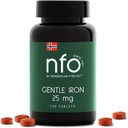 NFO Gentle Iron [100 Tablets] Norwegian High-Absorption Iron Complex with Patented Ferrochel Chelated Iron, Gentle on The Stomach, Vegan-Friendly, Non-Constipating