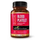 草のGoodness Papayaの葉の血小板のカプセル- 60/600mg 20x強さ-血小板、骨髄、免疫サポート-血の清潔な方式-米国でなされる草の救済