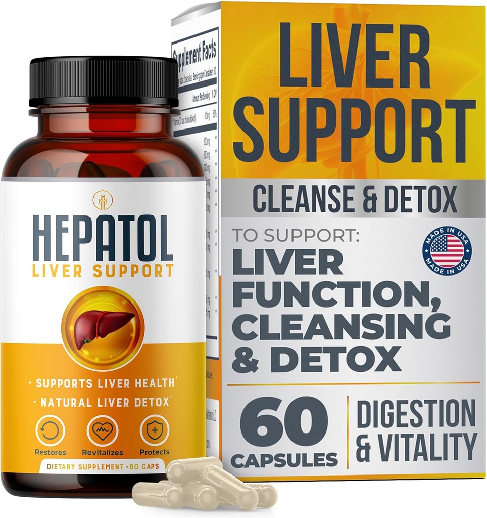 Liver Cleanse Detox - Herbal Liver Supplement with Turmeric; L-Cysteine Detox Support Liver Health; Healthy Digestion - Liver Support Detox Cleanse Supplements - 60 Ct (1)