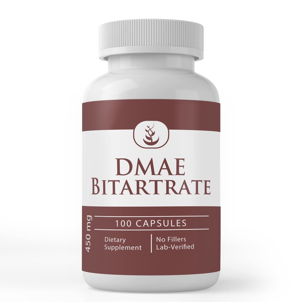 純粋な元の原料DMAEのBitartrate、(100のカプセル)常に純粋、添加物か注入口、実験室は確認しました