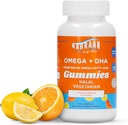 Halal Omega 3 for Adults & Kids - Omega 3 Vegetarian Gummies with Lemon & Orange Flavor - Adults and Kids Gummies - 60 Count