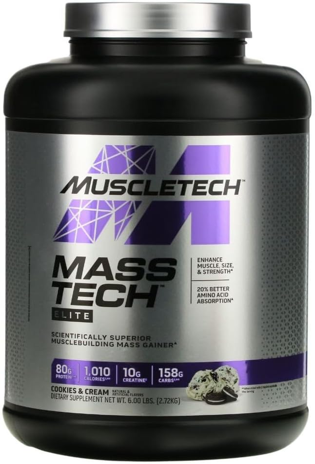 MuscleTech Mass-TechTM Elite、クッキー&クリーム、6ポンド(2.72 kg)