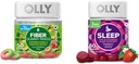 OLLY 繊維の Gummy リング 50ct & 睡眠 Gummy 60ct with Melatonin, L-Theanine, Chamomile, レモンバーム