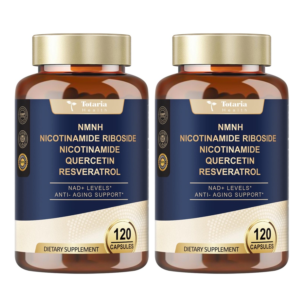 Totaria NMNH (Dihydronicotinamide Mononucleotide)、NMNHの補足w/Niacinamide (Vitamin B3)、Quercetinのトランス レスベラトロール、サポートNAD+の反老化、皮細胞の健康及びエネルギー、240の計算