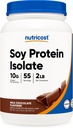 Nutricost Soy Protein Isolate Powder, 2 LB Milk Chocolate - 10 Grams of Protein Per Serving, Vegan, GMO-Free & Gluten Free