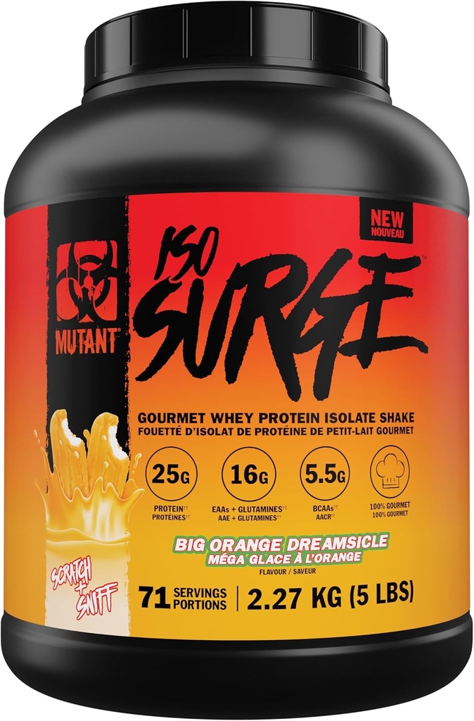 Mutant ISOのサージWheyの蛋白質の隔離の粉は回復を助け、筋肉を造り、大きさで分類し、強さ(5ポンドの大きいオレンジ クリームシクル)を造ります