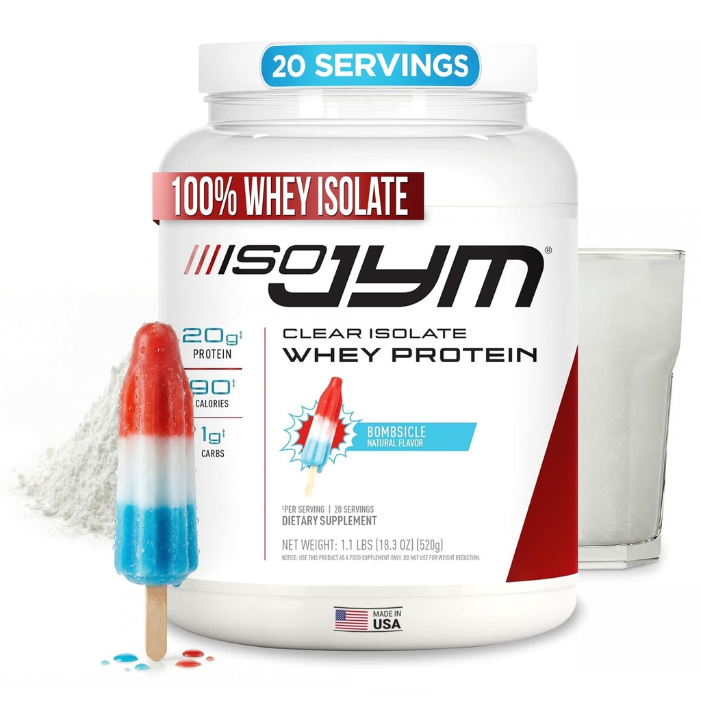 JYMの補足の科学Iso JYMの爆弾、90のカロリー、100%のWhey蛋白質の隔離剤、ゼロ脂肪、ゼロ砂糖、混合は、女性及び人のために、20のサービングを取り除きます