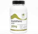Pantothenicの酸250mg   200のカプセル-添加物無し Naturetitionの補足