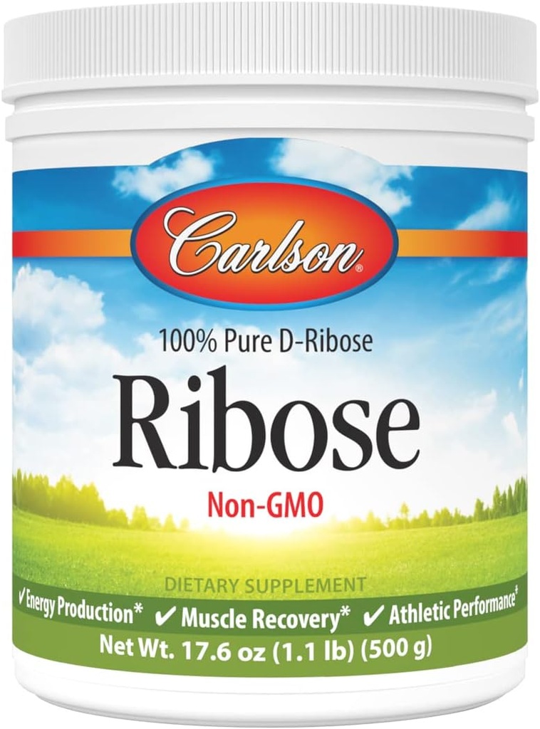Carlson - Ribose、100%純粋なD-Ribose、非GMO、エネルギー生産、筋肉回復及び運動性能、17.6 oz (500 g)