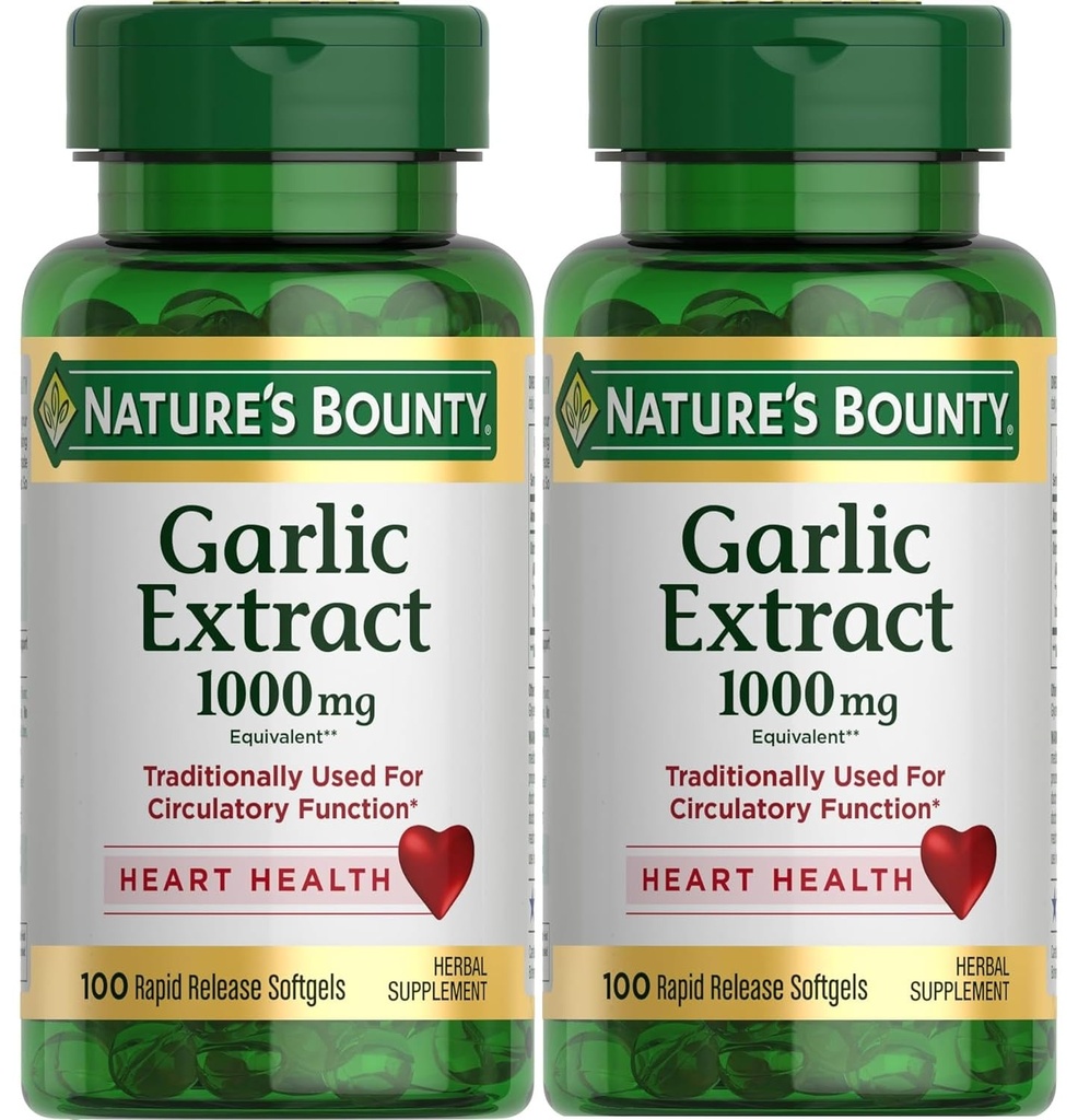 Nature's Bountyのニンニクのエキス1000のmgのSoftgels 100のea (2のパック)