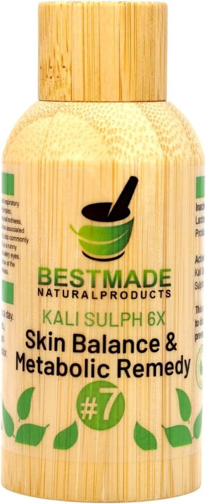 ベストメイドナチュラル製品Kali Sulph 6X - 皮膚バランス&メタボリックサポート、Pimples、ドライスキン、Ranny Nose、Sneezing、および全体的な季節ウェルネス、350ペレットの使用