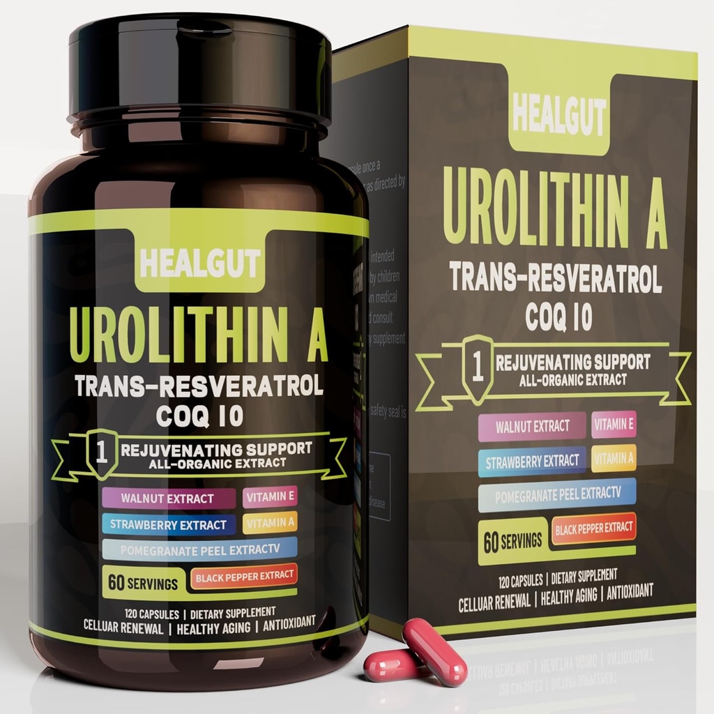 Urolithin 都市働く女性のための補足: Trans-ResveratrolおよびCoQ10の反老化のカプセル - 米国Labは健康な老化および細胞の更新を(9in1)確認しました