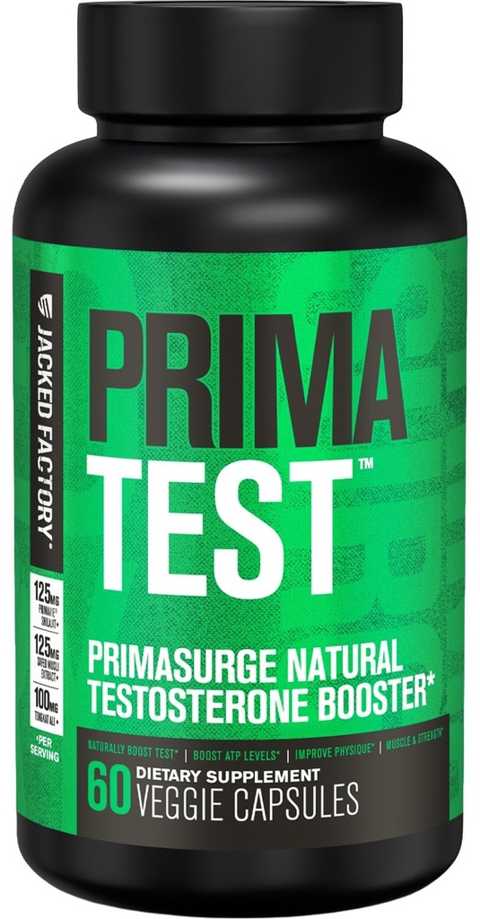 男性PRIMASURGEのためのジャッキ工場テストステロンブースター - w/Tongkat Ali、PrimaVie、Ashwagandha - ブーストバイタリティ、筋肉の成長とエネルギー | 自然なテストブースターサプリメント - 60 Veggieピル