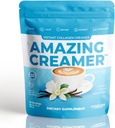 スーパーフード社、コラーゲンとアメイジングクリーム - Keto Creamer-Hyaluronic acid & MCT Oil - 脳ブースト & 曲線の舗装 - 健康な皮膚と髪をサポート - ダイエットフレンドリー [30 サービング] [Vanilla]