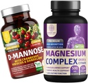 ナンバーワン栄養N1Nプレミアムマグネシウムコンプレックス [500mg] 高吸収性とD-Mannose [クランベリー&ハイビスカス1350mg]、非GMOとグルテンフリー、2パックバンドル