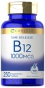 カルライル B12 ビタミン 1000 mcg | 250 カウント | タイムリリース錠 | Cyanocobalamin | ベジタリアン・非GMO・グルテンフリー対応サプリメント