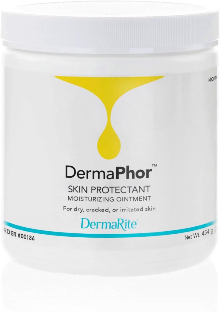 DermaRite DermaPhor皮膚保護剤、保湿軟膏 - 乾燥、亀裂または炎症性皮膚、無濃度 - 16 オンス。ジャー、1 カウント