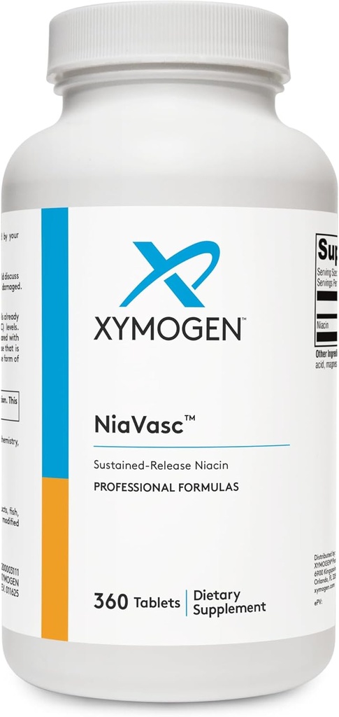 XYMOGEN NiaVasc Niacin 500mg - より少なく洗い流す効果のための持続させたRelease Niacin - サポート健康な血の脂質(360時間のReleaseのタブレット)の維持