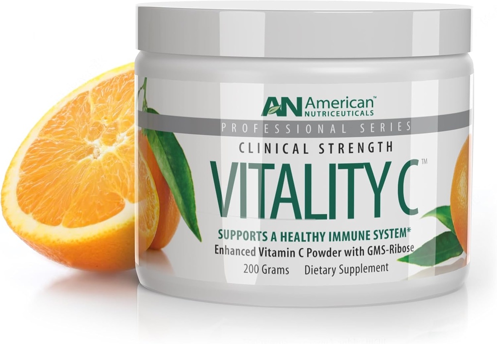 American Nutriceuticals - ビタミンCパウダー - 免疫サポートのためのサプリメント - ナチュラル、砂糖無料 - 非Acidic - 4000mg