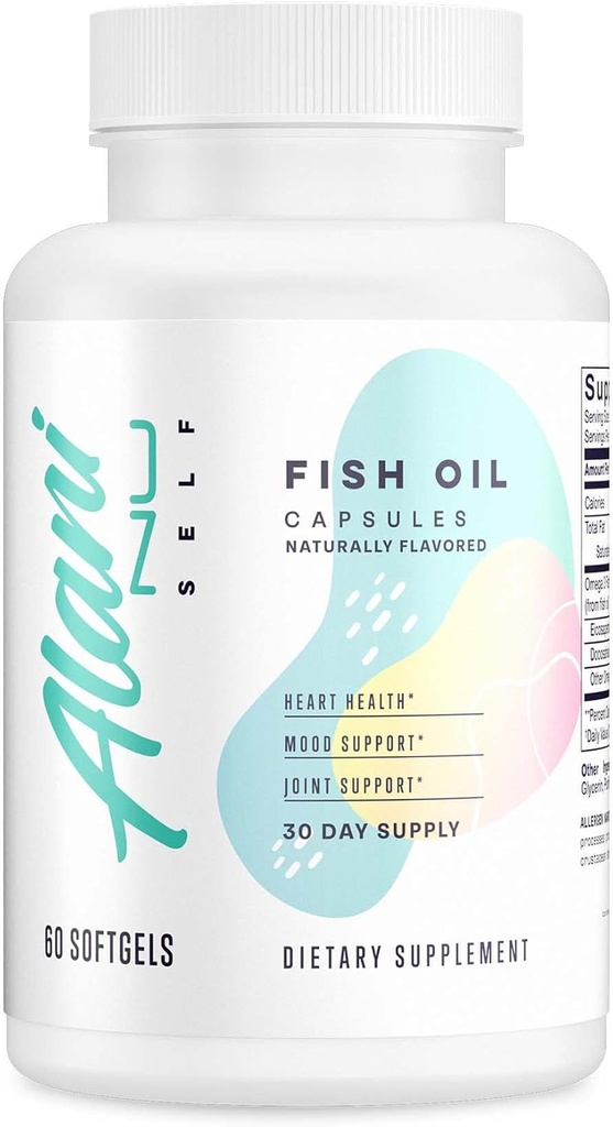 Alani Nu Omega 3 魚油、1500MG、800mg EPA、600mg DHA、グルテンフリー、(60 Softgels) 30 サービング