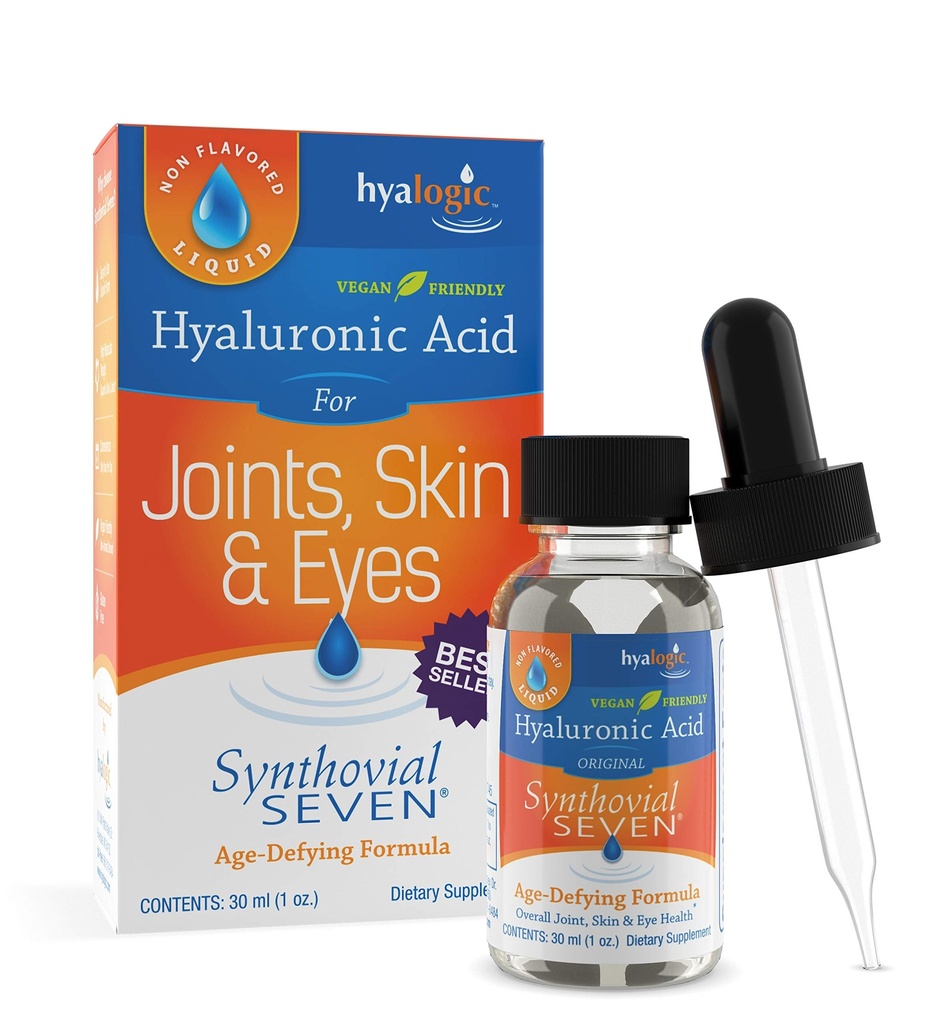 Hyalogic Synthovial 7 - 経口Hyaluronic酸サプリメント1oz - 液体HAサポート皮膚、目、および唇の水分補給 - ビーガン、グルテンフリー1オンス