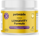 Turkey Tail Mushroom for Dogs - Dog Vitamins and Supplements - Prebiotics & Probiotics for Longevity, Immune Support & Digestion - with Chlorella, Dandelion Root, Vitamin E & More- 5.3 Oz